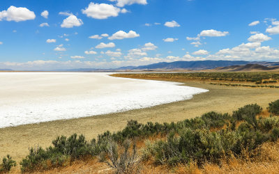 The edge of Soda Lake with the Caliente Range in the distance in Carrizo Plain National Monument