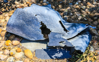Plating from one of the ships destroyed in the explosion in Port Chicago Naval Magazine National Memorial