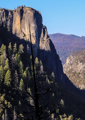 Granite formation at the mouth of the Yosemite Valley in Yosemite National Park