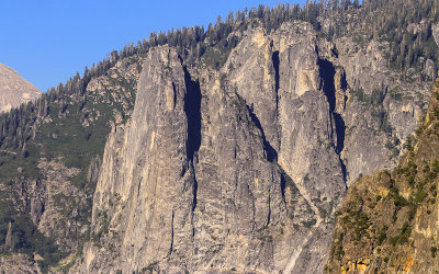 Close up of the Cathedral Rocks Spires as seen from the Tunnel View in Yosemite National Park