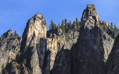 Spires of the Cathedral Rocks in Yosemite National Park