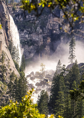 Nevada Falls as seen from the Vernal Falls Trail in Yosemite National Park