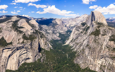 The Yosemite Valley as seen from Glacier Point in Yosemite National Park
