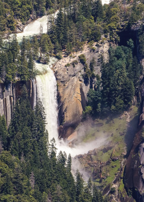 Vernal Falls (317 ft.) as seen from Glacier Point in Yosemite National Park