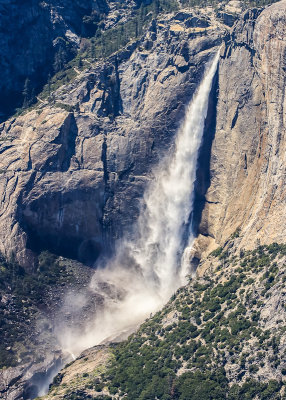Upper Yosemite Falls as seen from Glacier Point in Yosemite National Park