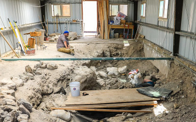 Paleontologists work in the Cleveland Lloyd-Dinosaur Quarry in Jurassic National Monument