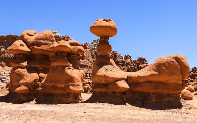 Sculpted geologic formations in Goblin Valley State Park