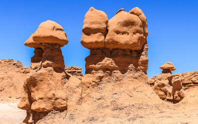 Sculpted geologic formations in Goblin Valley State Park