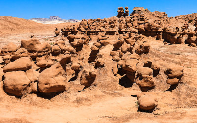 Sculpted geologic formations in Goblin Valley State Park