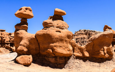 Sculpted geologic formations in Goblin Valley State Park