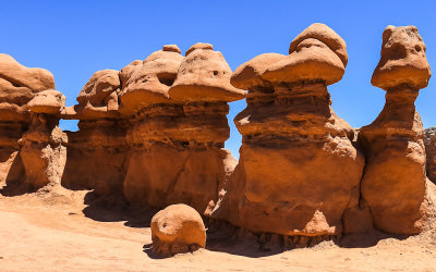 Sculpted geologic formations in Goblin Valley State Park