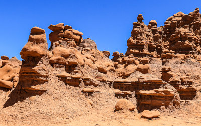 Sculpted geologic formations in Goblin Valley State Park