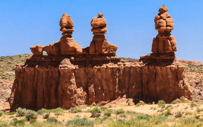 Sculpted geologic formations in Goblin Valley State Park