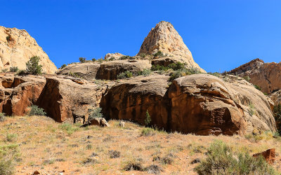A limestone dome above the Grand Wash Trail in Capitol Reef National Park