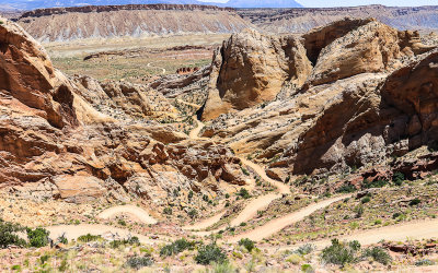 Looking east into the Strike Valley and the Burr Trail Switchbacks in Capitol Reef National Park