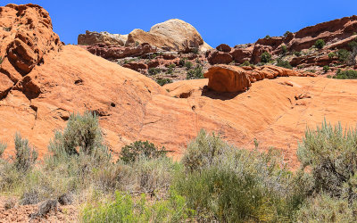 Limestone and sandstone formations in the Muley Twist Canyon in Capitol Reef National Park