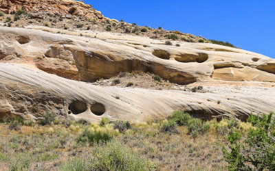 Scored sandstone formation in the Strike Valley of Capitol Reef National Park