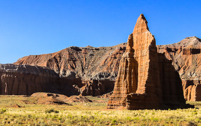 Temple of the Moon in the Cathedral Valley in Capitol Reef National Park