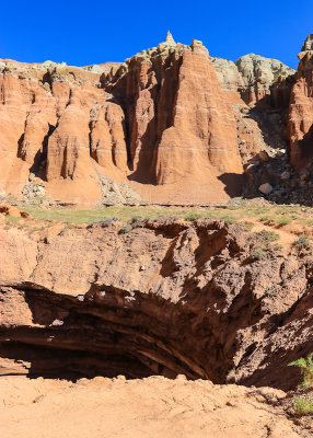 Cliffs around the Gypsum Sinkhole in the Cathedral Valley in Capitol Reef National Park