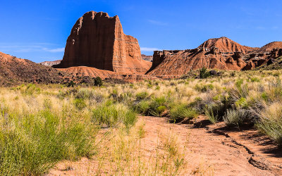 Monolith in the Cathedral Valley in Capitol Reef National Park