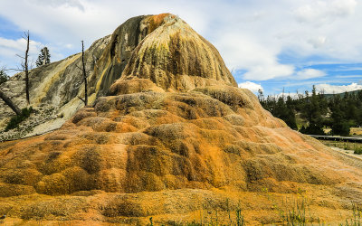 Orange Spring Mound along the Upper Terrace Drive at Mammoth Hot Springs in Yellowstone National Park