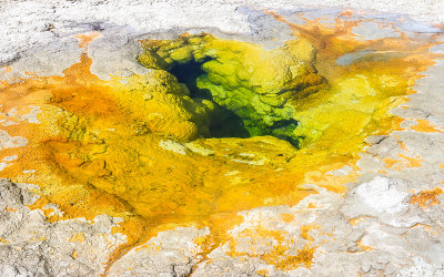 Geyser pool in the Upper Geyser Basin in Yellowstone National Park