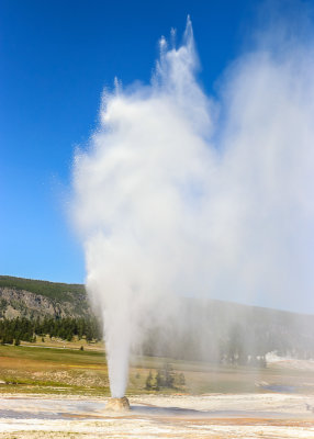 Eruption of the Beehive Geyser in the Upper Geyser Basin in Yellowstone National Park
