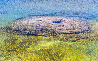Fishing Cone in Yellowstone Lake in the West Thumb Geyser Basin in Yellowstone National Park