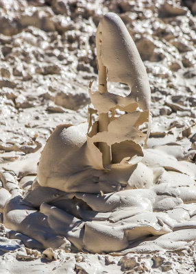 Mud bubble explodes at the Artist Paint Pots in Yellowstone National Park