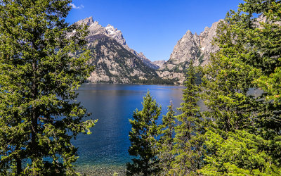Cascade Canyon as seen from across Jenny Lake from the Jenny Lake Overlook in Grand Teton National Park
