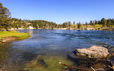 The Yellowstone River near the Sulphur Cauldron in Yellowstone National Park