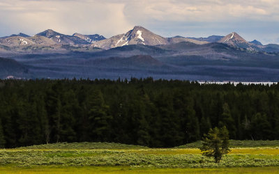 The Absaroka Range across Yellowstone Lake in Yellowstone National Park