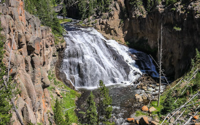 Close up of Gibbon Falls in Yellowstone National Park