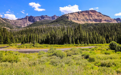 Mountainous area near the northeast entrance in Yellowstone National Park