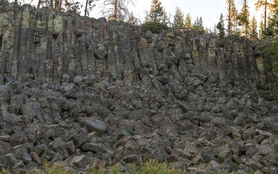 Sheepeater Cliff, basalt lava formation, south of Mammoth Hot Springs in Yellowstone National Park