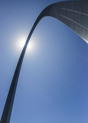 Gateway Arch eclipsing the sun in Gateway Arch National Park