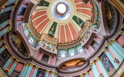 Inside the dome of the Old Courthouse in Gateway Arch National Park