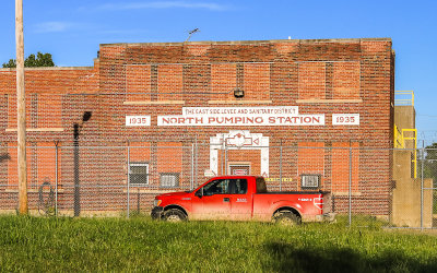 Old pumping station along the Mississippi River in East St. Louis