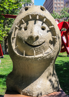Sculpture in Citygarden greenspace park in St. Louis