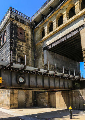 Eads Bridge train pass through on the St. Louis side of the Mississippi River