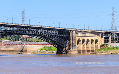 Eads Bridge base on the East St. Louis side of the Mississippi River