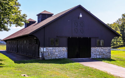 One of the older stables at Keeneland Race Course