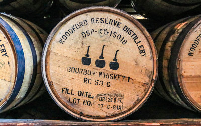 Barrels in the Barrel House at the Woodford Reserve Distillery