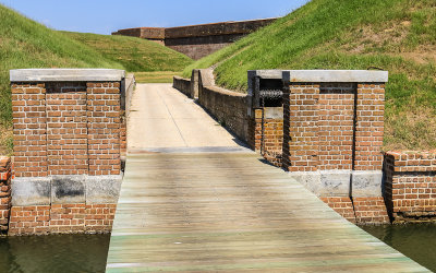 Drawbridge to the Demilune area in Fort Pulaski National Monument