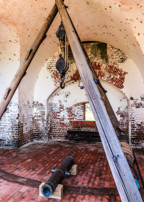 Cannon hoist in Fort Pulaski National Monument