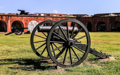 Courtyard cannons in Fort Pulaski National Monument