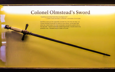 Sword surrendered by Colonel Olmstead on April 11, 1862 in Fort Pulaski National Monument