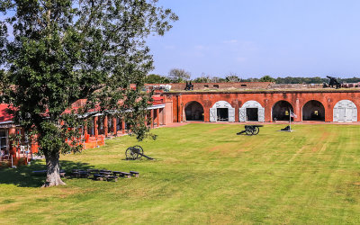 Courtyard viewed from on top of the fort in Fort Pulaski National Monument