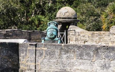 Mortar and Garita on top of the San Pablo Bastion in Castillo de San Marcos National Monument