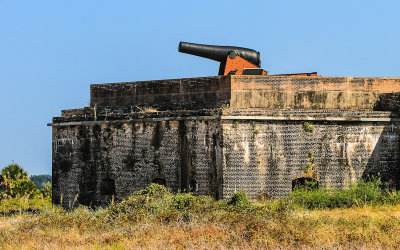 Cannon on top of Tower Bastion at Fort Pickens in Gulf Islands National Seashore